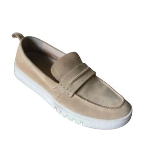 VIONIC Chantel Penny Loafer Women's 8  Sand Suede Slip-On Sneaker RT$130